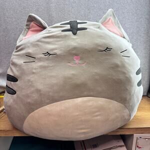 Squishmallow 24” Tally gray cat -Jumbo Plush Toy